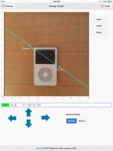 screen shot of graphing in groups with photo as background behind graph