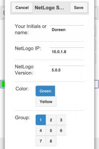 Screen shot of NetLogo settings popup window 